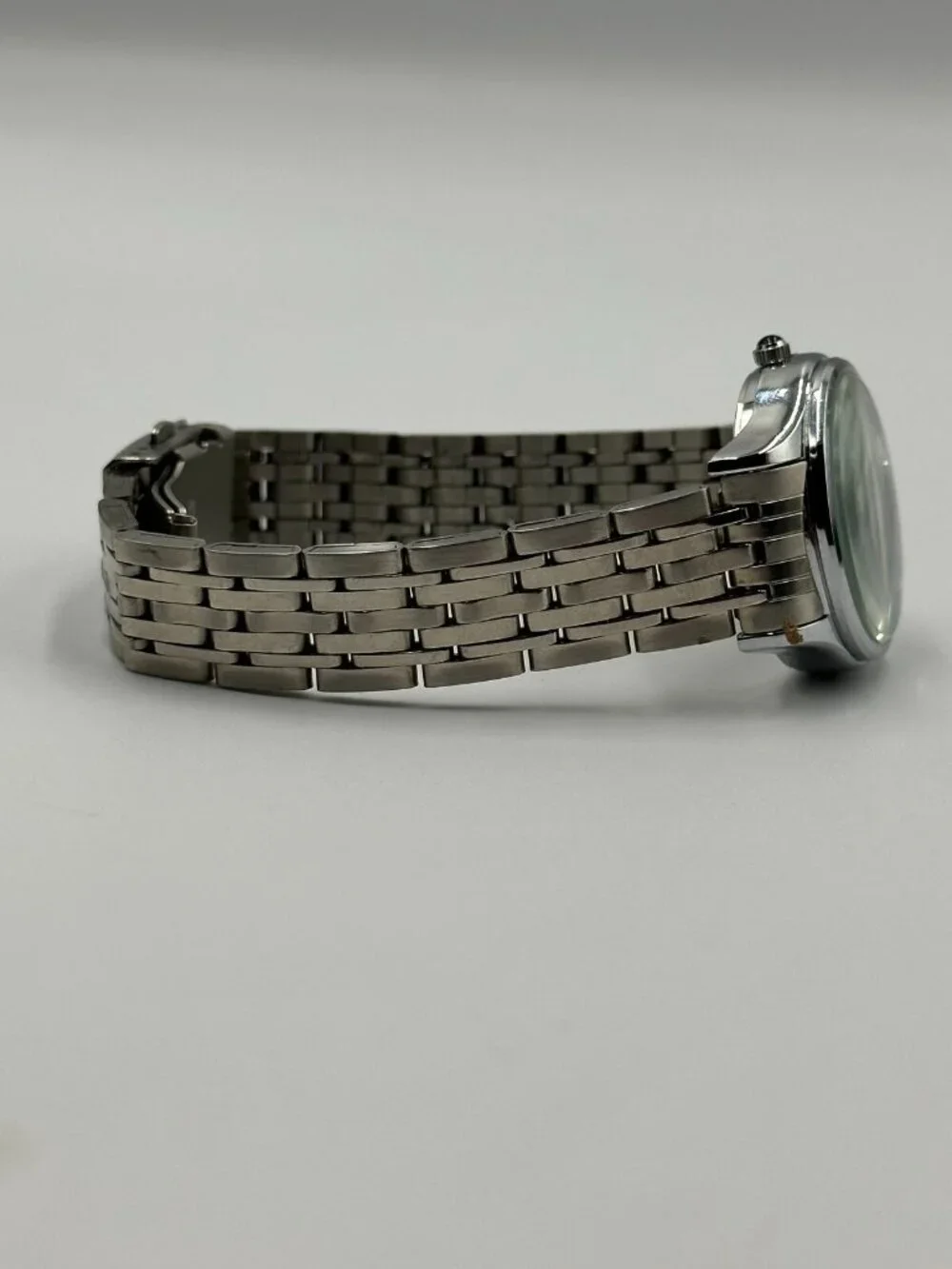 3/$30 Longbo Watch Men Silver Tone Black Dial Date Window 29MM New Battery 8”